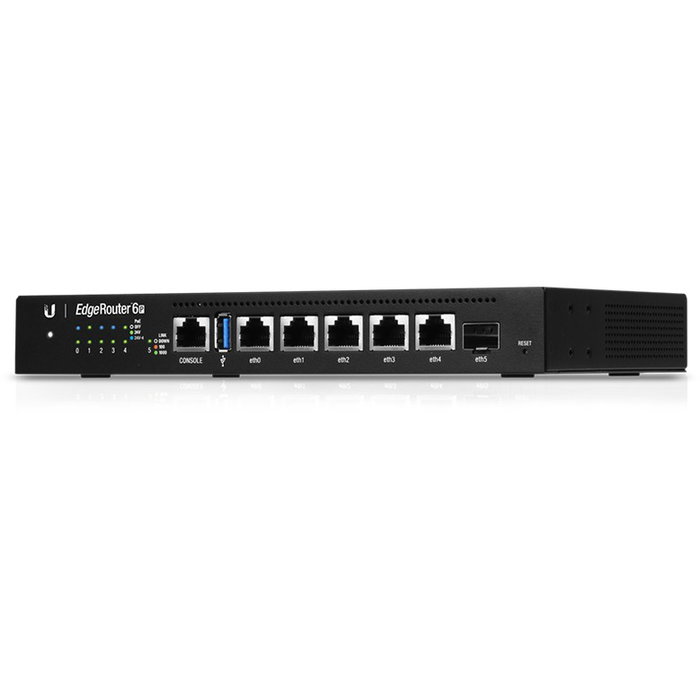 Ubiquiti EdgeRouter ER-6P - Router 6 Puertos Gigabit Ethernet, 5 Puertos PoE, Firewall VPN, QoS, Montaje rack 1U Ubiquiti EdgeRouter ER-6P - Router 6 Puertos Gigabit Ethernet, 5 Puertos PoE, Firewall VPN, QoS, Montaje rack 1U