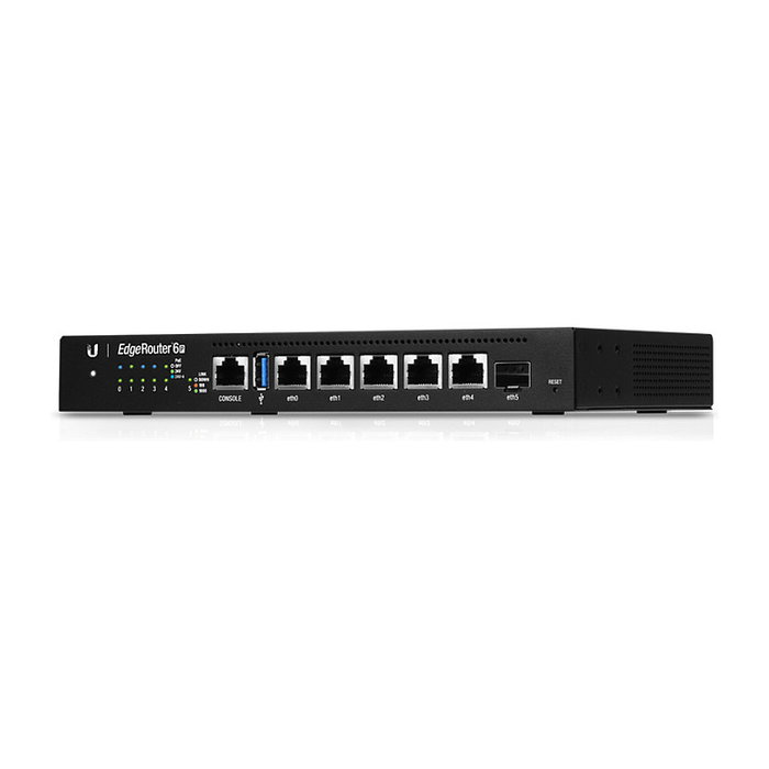 Ubiquiti EdgeRouter ER-6P - Router 6 Puertos Gigabit Ethernet, 5 Puertos PoE, Firewall VPN, QoS, Montaje rack 1U Ubiquiti EdgeRouter ER-6P - Router 6 Puertos Gigabit Ethernet, 5 Puertos PoE, Firewall VPN, QoS, Montaje rack 1U