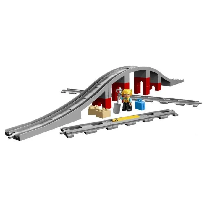 Playset de Vehículos Lego DUPLO 10872 Train rails and bridge 26 Piezas