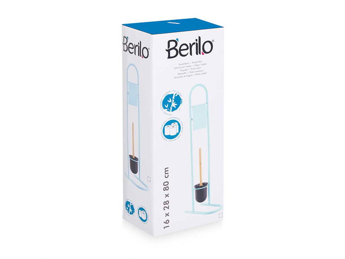 Berilo Portarrollo Escobilla Metal Bambú Menta 16 x 28.5 x 80.8 cm (Set de 4)