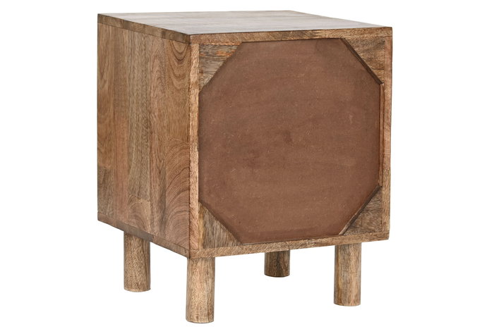 DKD Home Decor Mesita de Noche Amintalla Moderno Mango Natural 40 x 34 x 50 cm 2 Cajones