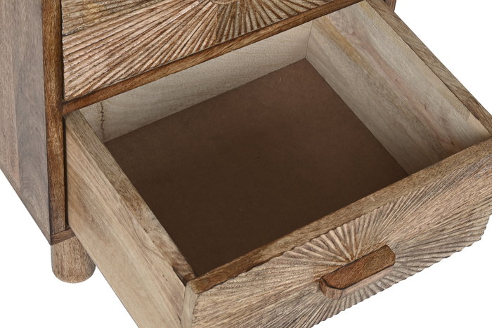 DKD Home Decor Mesita de Noche Amintalla Moderno Mango Natural 40 x 34 x 50 cm 2 Cajones