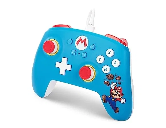 Power A Mando con cable Mario Brick Breaker para Nintendo Switch Blanco mate
