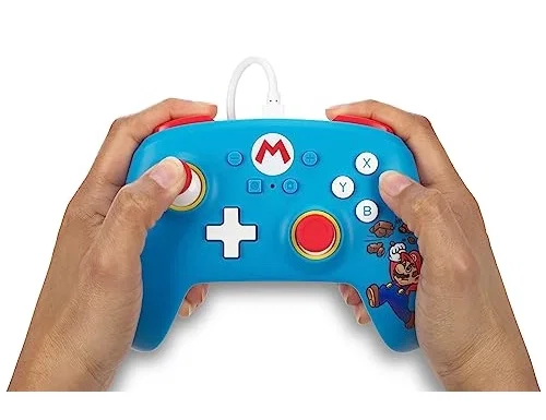Power A Mando con cable Mario Brick Breaker para Nintendo Switch Blanco mate