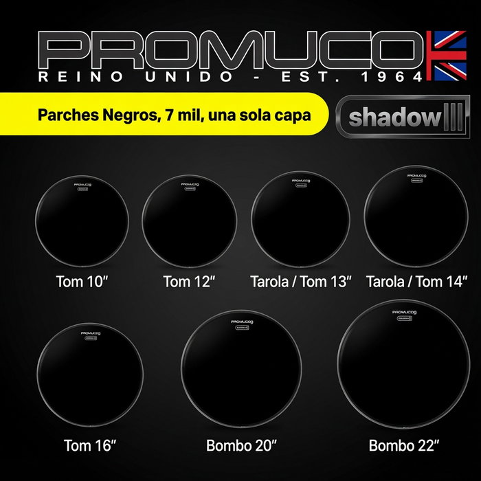 Promuco Parche Serie Shadow 13 pulg Negro Brillante