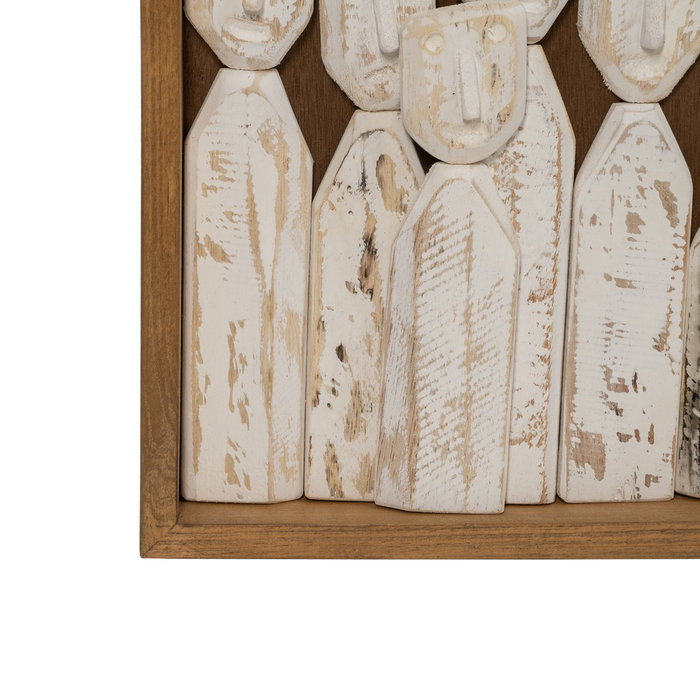 Mural Pared Figuras Marrón Madera 120 X 164 X 6 cm