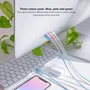 Nanocable Pack de 3 Cables USB-A a Lightning Macho Mallados 1m - Colores Pastel (Rosa, Verde, Azul)