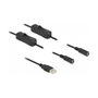 DeLOCK Cable USB Tipo-A a 2 x DC 5,5 x 2,1 mm hembra con interruptor, 1 m