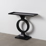 Consola Negro Metal-Cristal 90 X 32 X 80 cm