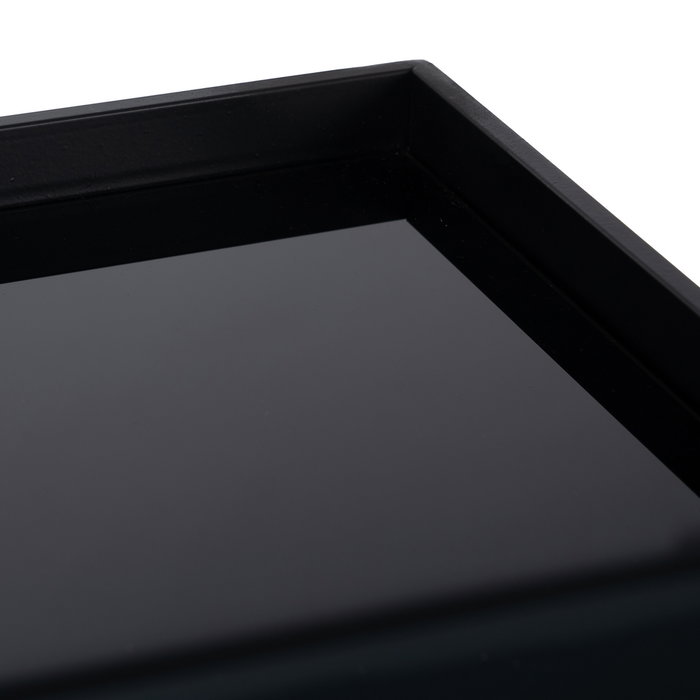 Consola Negro Metal-Cristal 90 X 32 X 80 cm
