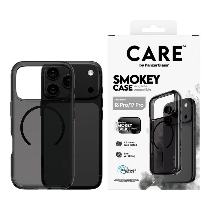 PanzerGlass CARE by PanzerGlass Smokey Case m. Schwarz MagSafe para iPhone 17 Pro