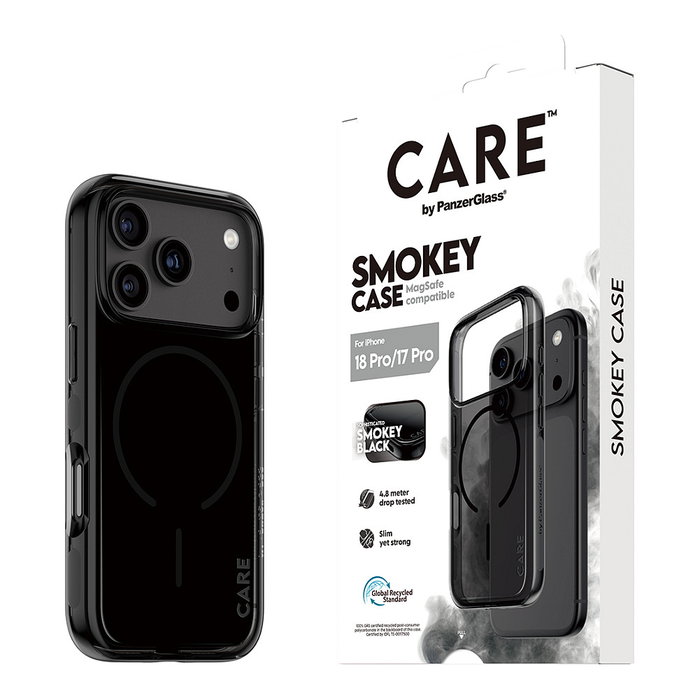 PanzerGlass CARE by PanzerGlass Smokey Case m. Schwarz MagSafe para iPhone 17 Pro