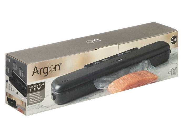 ARGON Sellador de bolsas al vacío térmico 110W Negro