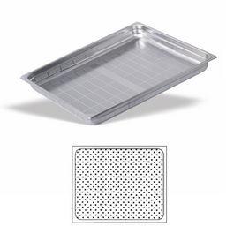 VOLLRATH PUJADAS Cubeta Gastronorm GN 2/1 Perforada Acero Inoxidable 18/10, 53x65x15 cm, Capacidad 43.1 litros