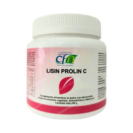CFN Lisin Prolin C Polvo 250Gr L-Lisina L-Prolina Vitamina C Mantenimiento Sistema Inmune Formación Colágeno Sabor Limón
