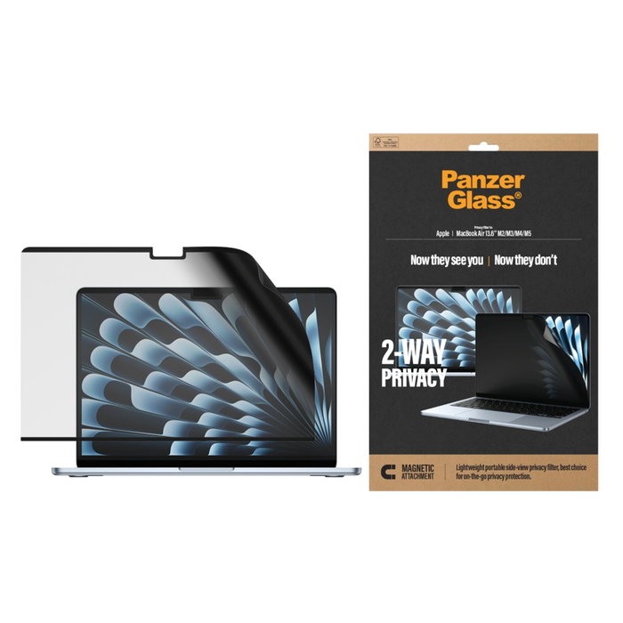 PanzerGlass Magn.2-way Privacy PET para Apple MacBook Air 13.6'