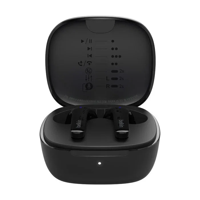 Belkin SoundForm Motion Auriculares True Wireless Stereo (TWS) Intraurales Bluetooth 5.2 con Cancelación Activa de Ruido, Micrófono, IPX5, Negro