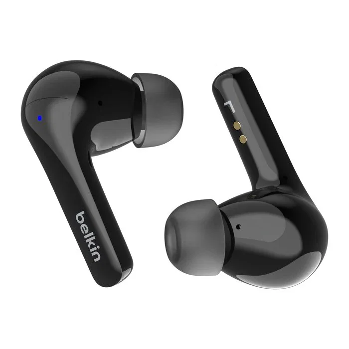 Belkin SoundForm Motion Auriculares True Wireless Stereo (TWS) Intraurales Bluetooth 5.2 con Cancelación Activa de Ruido, Micrófono, IPX5, Negro