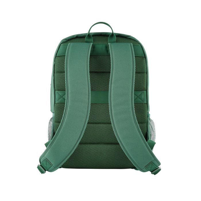 HP Mochila Campus Verde, Extra Segura con Cremallera Bloqueable y Bolsillo Acolchado para Portátil, Materiales Resistentes a la Lluvia