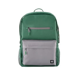 HP Mochila Campus Verde, Extra Segura con Cremallera Bloqueable y Bolsillo Acolchado para Portátil, Materiales Resistentes a la Lluvia