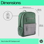 HP Mochila Campus Verde, Extra Segura con Cremallera Bloqueable y Bolsillo Acolchado para Portátil, Materiales Resistentes a la Lluvia
