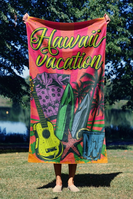 Mijölnir Hawaii Vacation 70 Toalla de Playa Multicolor 70x130cm Poliéster/Poliamida de Lujo