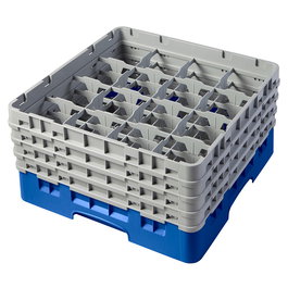 CAMBRO - 16S800-168 - Cesta de lavado 16 comp. 4 alturas - 10,9 cm Ø máx. - alt. máx. 21,7 cm - 50 x 50 x 26,7 cm - Azul