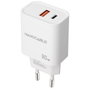 NANO CABLE Cargador de Pared 30W USB-C PD + USB-A QC Blanco