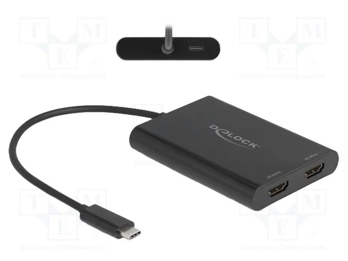 DeLOCK Adaptador USB Tipo C a 2 x HDMI 4K 60 Hz con DisplayLink® y USB PD 64309 DeLOCK Adaptador USB Tipo C a 2 x HDMI 4K 60 Hz con DisplayLink® y USB PD 64309