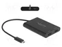 DeLOCK Adaptador USB Tipo C a 2 x HDMI 4K 60 Hz con DisplayLink® y USB PD 64309