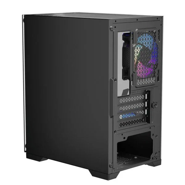 Keep Out XC-201 GLASS Caja PC Gaming Micro-ATX/ITX Negra con Cristal Templado y 4 Ventiladores ARGB, Bahías: 1x3.5", 1x2.5", Puertos: USB 3.0 y 2.0, Long. VGA 310mm
