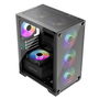 Keep Out Caja PC Gaming XC-201 Glass, Micro-ATX, ITX, Cristal Templado ARGB, Negra, 201