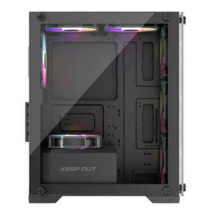 Keep Out Caja PC Gaming XC-201 Glass, Micro-ATX, ITX, Cristal Templado ARGB, Negra, 201