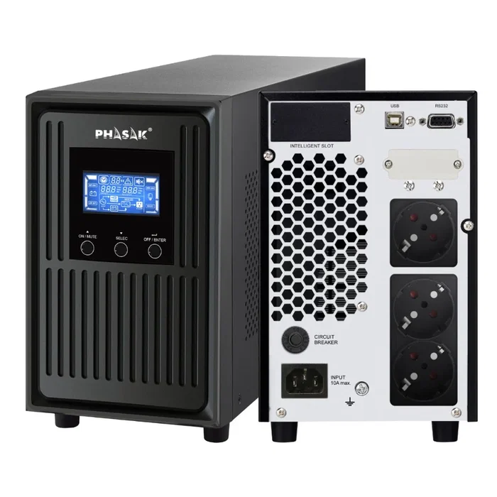 Phasak Conqueror Pro PH 8020 2000VA 1800W SAI Online LCD