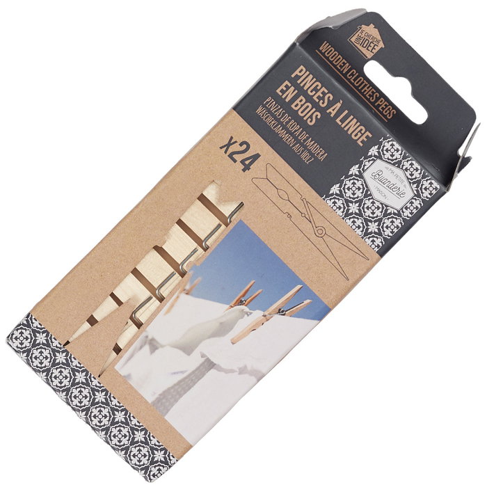 Je cherche une Idee Ma Petite Buand Juego de 24 Pinzas de Madera