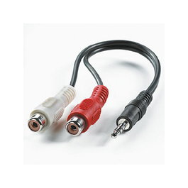 ROLINE 11.09.4340 Cable 3.5mm Macho a 2x RCA Hembra 0.2m Negro