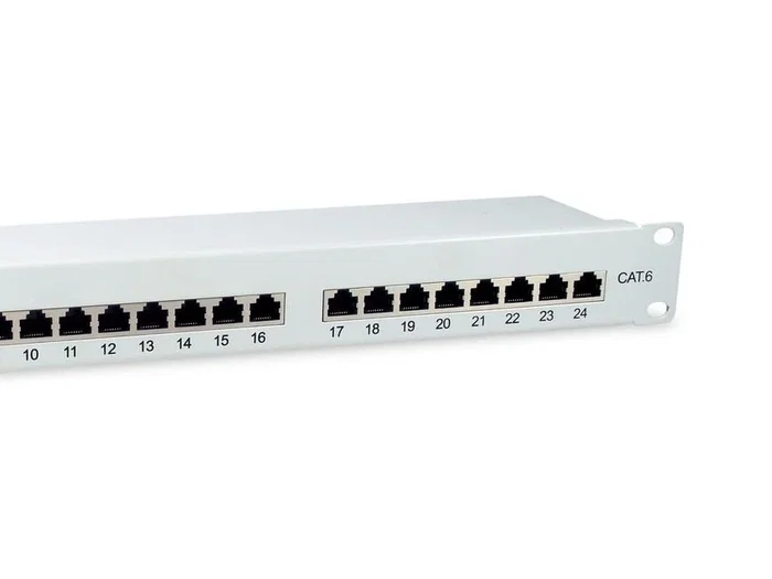Equip Patch Panel 24 Puertos RJ45 Cat6 1U Gris
