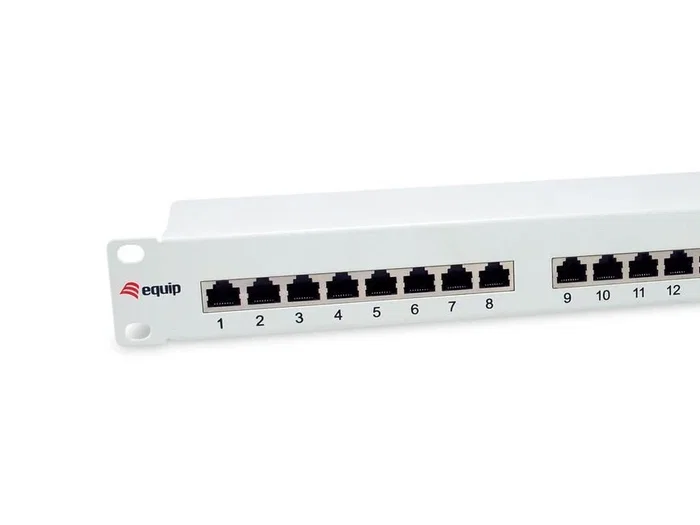 Equip Patch Panel 24 Puertos RJ45 Cat6 1U Gris