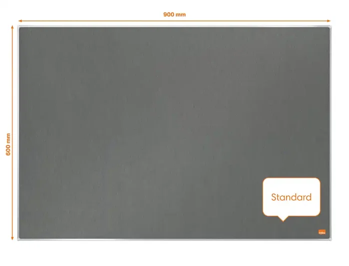 Nobo Tablero de Anuncios Impression Pro Gris Fieltro 900x600 mm Marco Aluminio