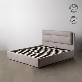 Cama Canapé Gris Tejido Dormitorio 191 X 212 X 113 cm