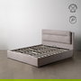 Cama Canapé Gris Tejido Dormitorio 191 X 212 X 113 cm