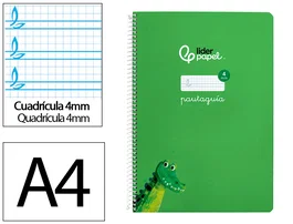 Liderpapel Cuaderno Espiral A4 Pautaguía Tapa Dura Verde