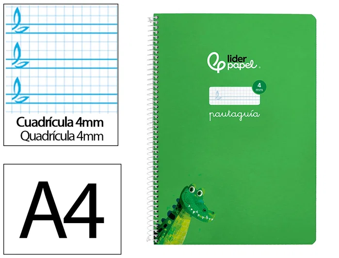 Liderpapel Cuaderno Espiral A4 Pautaguía Tapa Dura Verde Liderpapel Cuaderno Espiral A4 Pautaguía Tapa Dura Verde