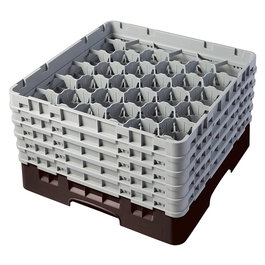CAMBRO - 30S958-167 - Cesta de lavado 30 comp. 5 alturas - 7,84 cm Ø máx. - alt. máx. 25,8 cm - 50 x 50 x 30,8 cm - Castaño