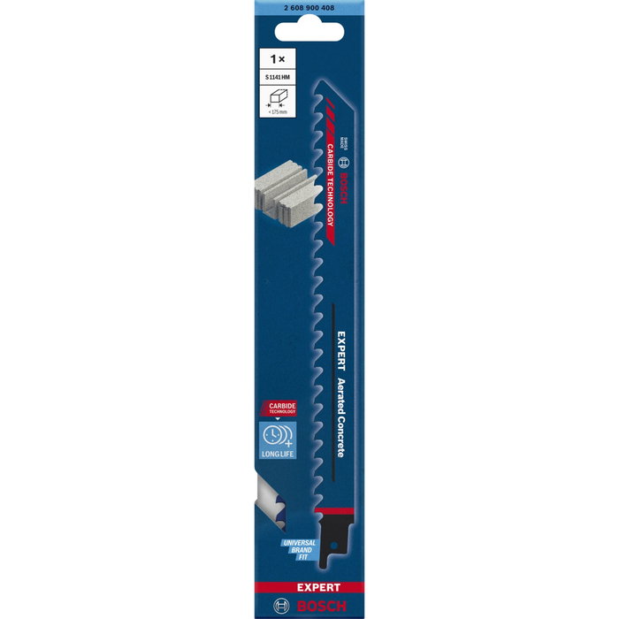 Bosch EXPERT S 1141 HM Hoja de sierra de sable para hormigón celular, 225 mm Bosch EXPERT S 1141 HM Hoja de sierra de sable para hormigón celular, 225 mm