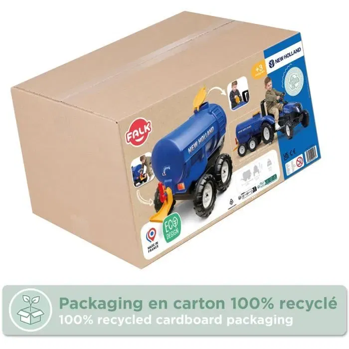 Falk Remolque Cisterna FAL3016200001461 Capacidad 30L Azul Fabricado en Francia Compatible Tractores Falk 3-7 Años