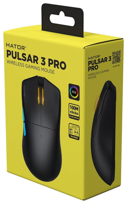 Hator Pulsar3 Pro Wireless 3 HTM640 Mysz bezprzewodowa czarna