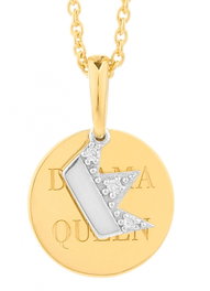 Secrecy Collar Drama Queen en Plata de Ley con Baño de Oro de 18k y Diamante de 42cm