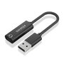 Aisens A106-0770 Conversor USB-A a Jack 3.5 mm Hembra Negro