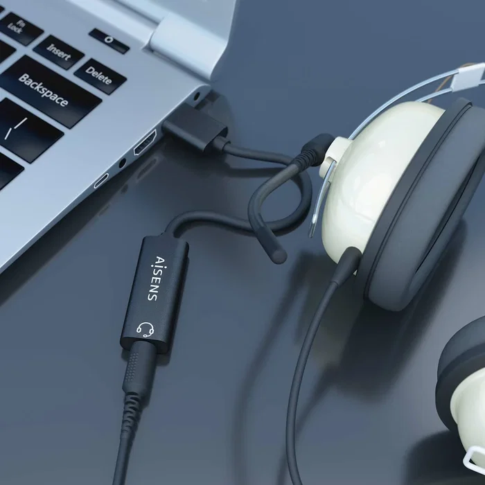 Aisens Conversor USB-A a Audio A106-0770 Jack 3,5 mm Hembra Negro Aisens Conversor USB-A a Audio A106-0770 Jack 3,5 mm Hembra Negro